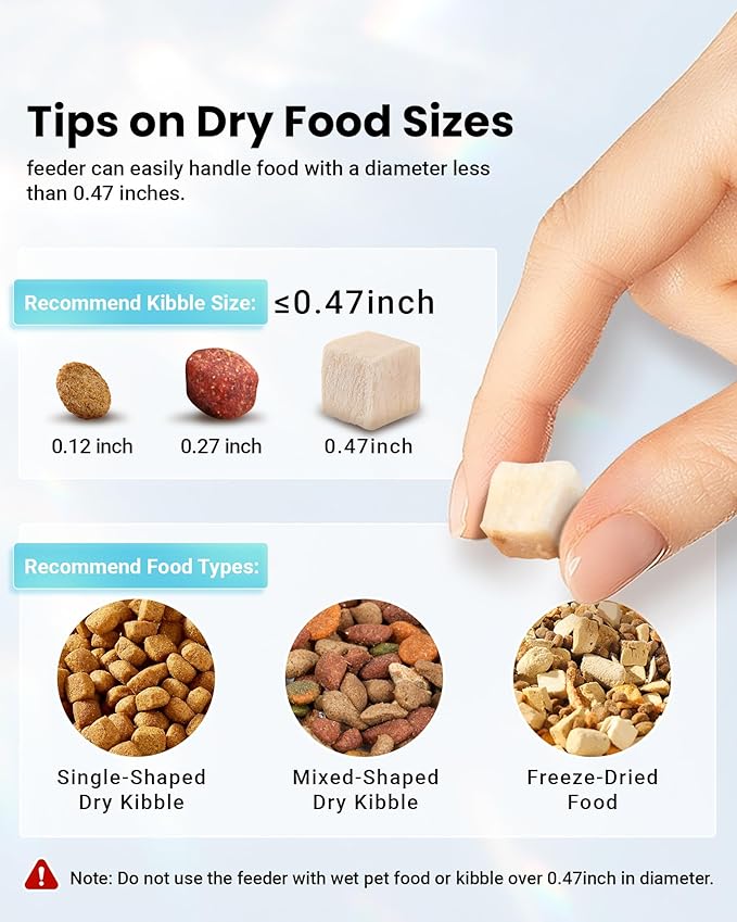 Smart WiFi Automatic Cat Feeder for 3 Cats, Strong Anti-Jam System, Dual-Effect Desiccant Cat Food Dispenser, 6L Pet Feeder with 10S Voice Recorder for Cats and Small Dog(Bright White)