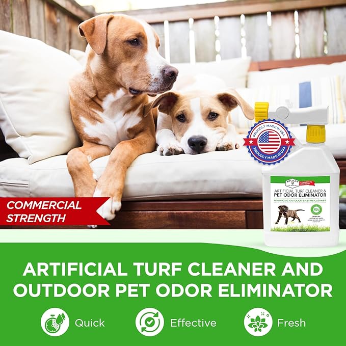 Stuart Pet Supply Artificial Turf Cleaner and Outdoor Pet Odor Eliminator Concentrate is ideal for Yards, Artificial Grass and Patios, Great Yard Odor Eliminator for Dogs Doggie Doo Dissolver (32 Oz.)