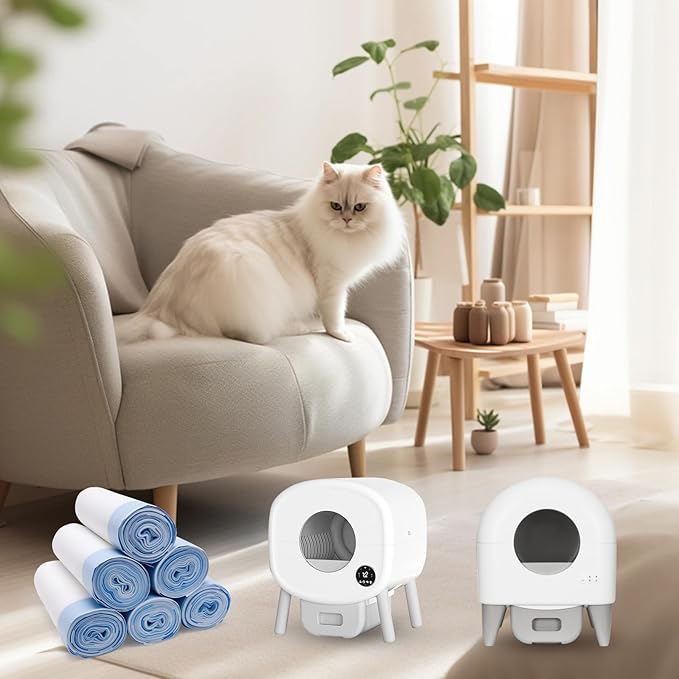 120 Count 26" x 11.8" Cat Litter Box Liners for Fsitego and Fumoi Self Cleaning Litter Box, Extra Thick Heavy Duty Cat Litter Bags Replacement, 3-4 Gallons of Capacity