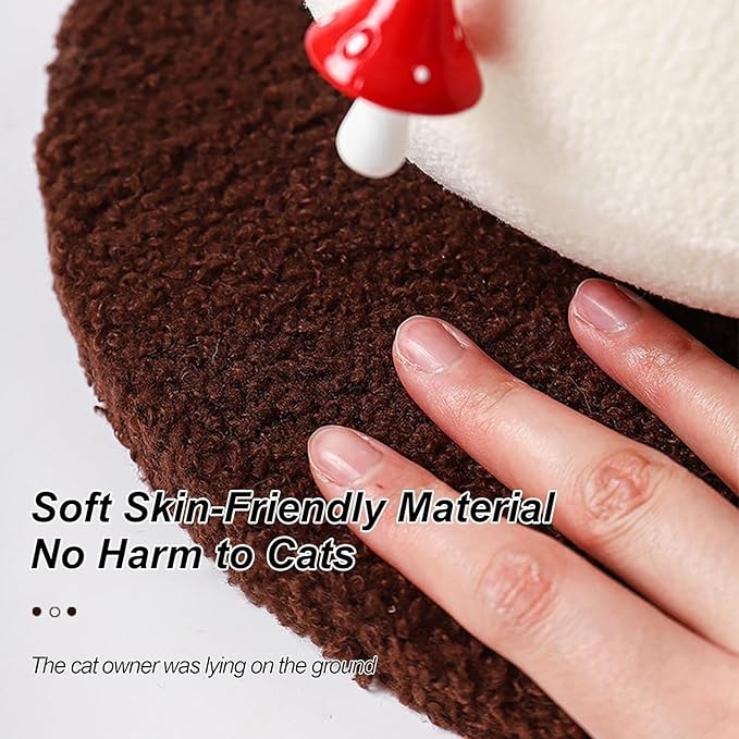 Cat Scratching Post - Mushroom Tall Cat Scratcher Cat Interactive Toys Ideal for Medium and Small Cats, No Assembly Required (Red, Small)