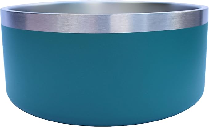 Custom Dog Bowl with Paws and Name - Engraved, Nonslip, Personalized, Custom Cat Bowl, 304 Stainless Steel, Feeding, Pet Supplies (Teal, Large -64oz)