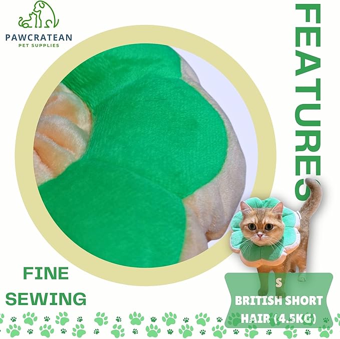 Adjustable Comfy Flower Style Elizabeth Collar for Cats Puppies Soft Recovery Cone Pet Protective Neck Collar (Green, Samll)
