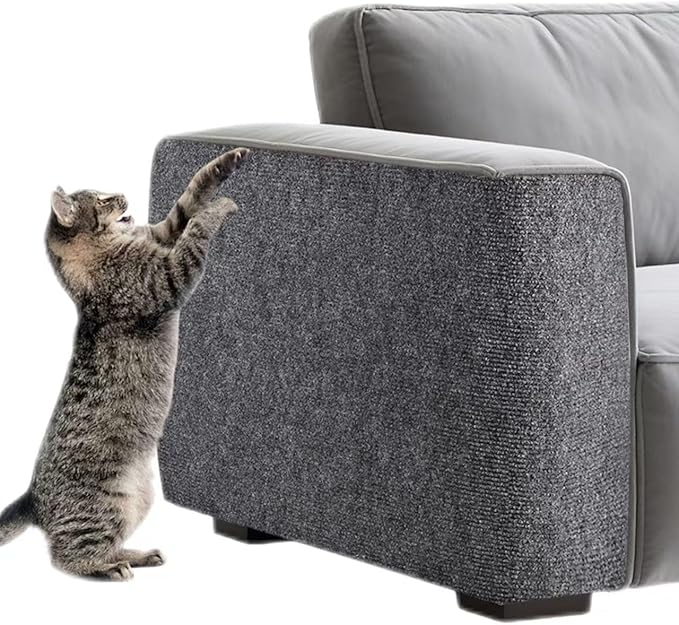 Cat Scratch Furniture Protector,Couch Protector from Cat Claws,Couch Cover for Cats,Adhesive Cuttable Kitten Scratch for DIY Climbing,Suitable for Sofa,Wall,Door,Table Legs (Dark Gray, 39.3x15.7in)