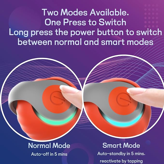 2025 Upgraded Self-Moving Cat Toy Ball with Tail (2-Pack) - Rechargeable Smart Interactive Kitten Toys, 2-Speed Modes, Bite-Resistant Indoor Exercise Toys for Bored Cats (Blue&Orange)