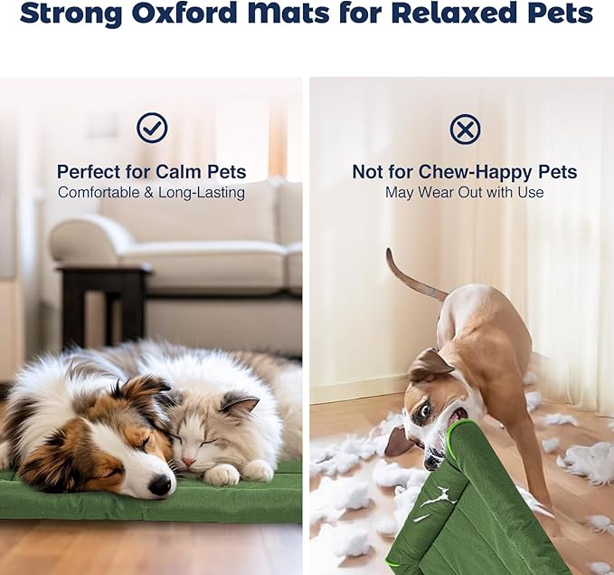 Miguel Oxford 900D Outdoor Waterproof Dog Bed for Metal Dog Crates Water-Resistant All Weather Pet Mat Durable Easy Wipe Clean Travel Indoor Outdoor Puppy Cat Crate Bed 48inch, Green