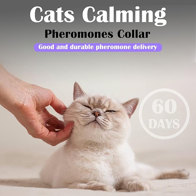 4 Pack Calming Collar for Cats - 60 Days Anxiety and Stress Relief, Relaxing Cat Collar, Adjustable Pheromones Collar for Cats，Natural Soothing for Continuous Calming