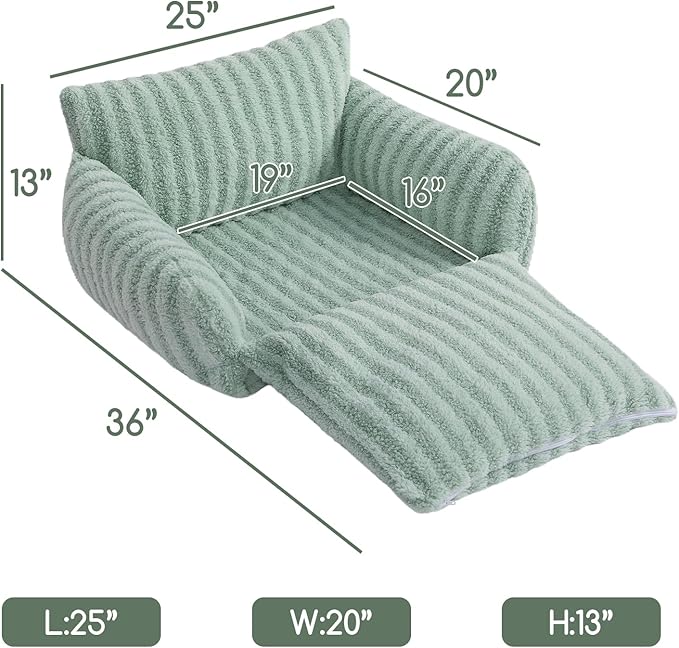 Hollypet Cat Bed Fluffy Plush Mutifuctional Double-Layer Soft Pet Couch Orthopedic Sofa Nest Beds for Small Cats and Dogs, Light Green (25x20x13 inch)