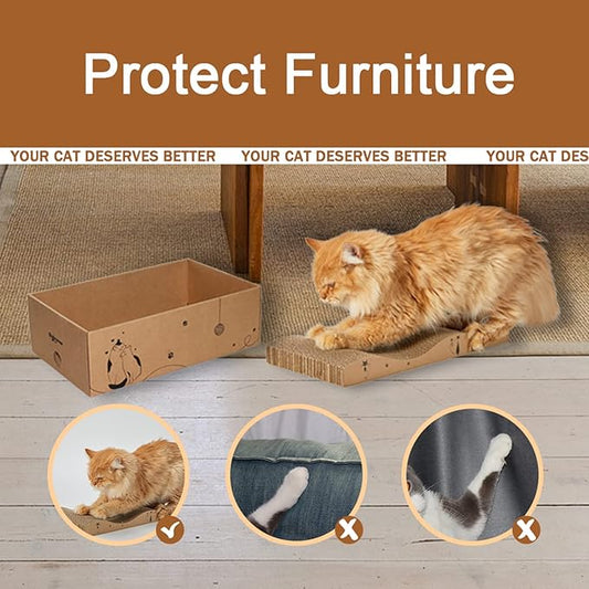 Cat Scratcher Cardboard Scratch Pad Box for Indoor Cats,5pcs Scratching Board Bed Reversible Durable,with Catnip