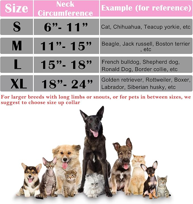 Katoggy Inflatable Dog Cone Collar for Small Medium Large Dogs and Cats, Soft Adjustable Blow up Donut E-Collar for Post-Surgery Use