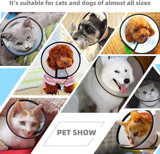 Plastic Pet Recovery Collars & Cones for Dogs and Cats After Surgery Adjustable Dog Neck Cone Surgical Elizabeth E-Collar Prevent Biting and Stop Licking Wound (XL)
