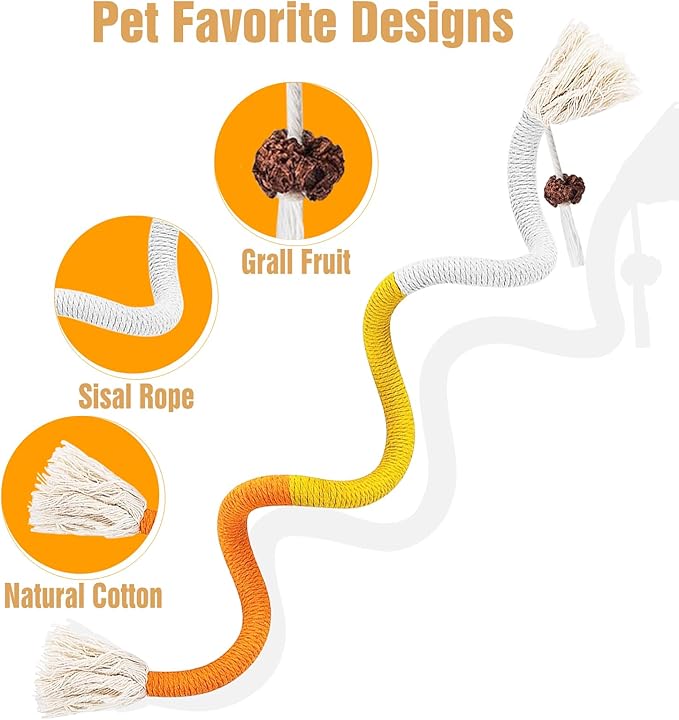 3 PCS Cat Chew Toy Catnip Toys for Cats 27.5in Interactive Cat Toy for Indoor Cats Kitten Teething Toys