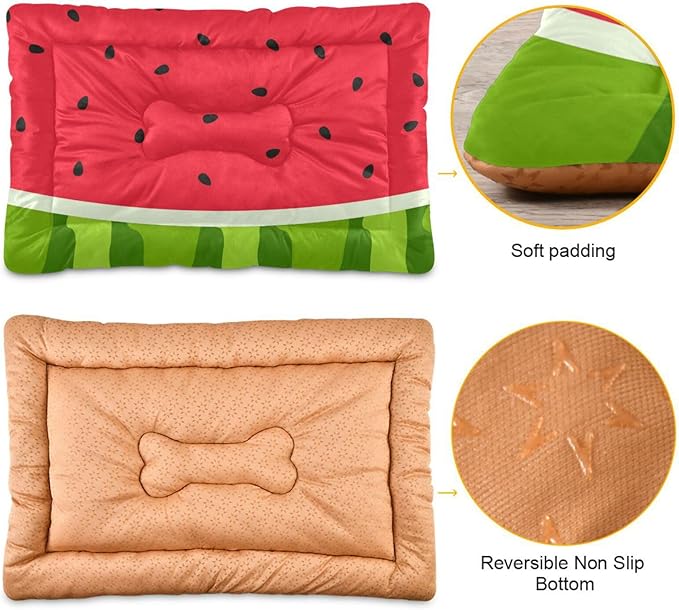 Watermelon Fruits Pet Bed Cute Dog Bed Mat Absorbing Non Slip Pad Pet Sleeping Mat for Small, Medium, and Large Dogs Puppy Cat 24 in x 18 in