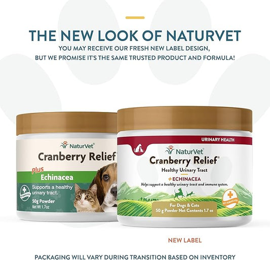 NaturVet – Cranberry Relief Plus Echinacea | Helps Support a Healthy Urinary Tract & Immune System (50g Powder)