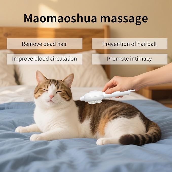 Zoocozy Cat Brush for Shedding, Dog Deshedding Brush, Pet Hair Removal Tool for Puppy Pitten(White)