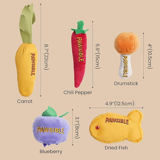 5 Pack Catnip Toys for Indoor Cats, 100% Pure Organic Catnip Filled with No Cotton, Teething Kicker Chew Toys for Kittens & Cats (Food Shape)