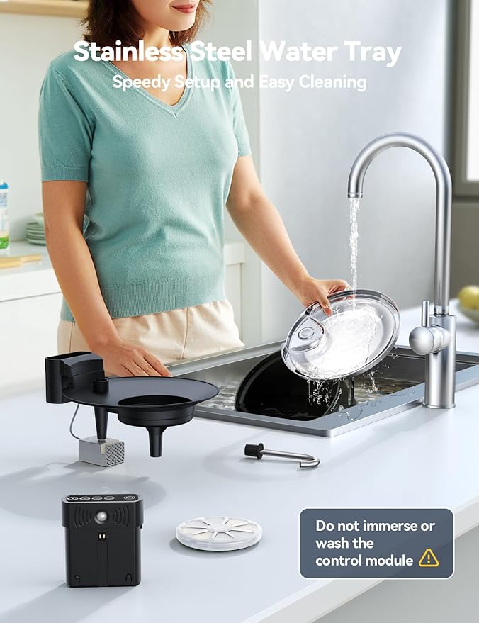 Wireless Cat Water Fountain [Water & Battery Separation] FEELNEEDY 4000mAh Battery Operated Cat Fountain, Cordless Pet Fountain with Motion Sensor for Cats Dogs-3.5L/118oz