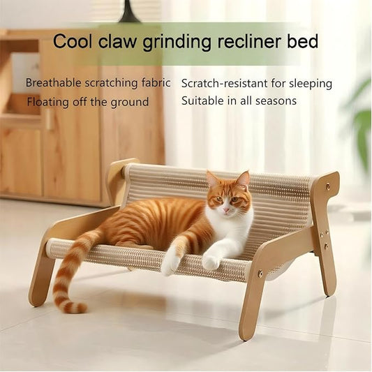 Scratcher Bed,Scratcher Couch,Scratcher Lounger,for Indoor Cats,Sisal Scratcher 2 in 1 Cat Couch, Wear-Resistant Scratching Lounge Chair,Additional Gift Sisal Scratcher