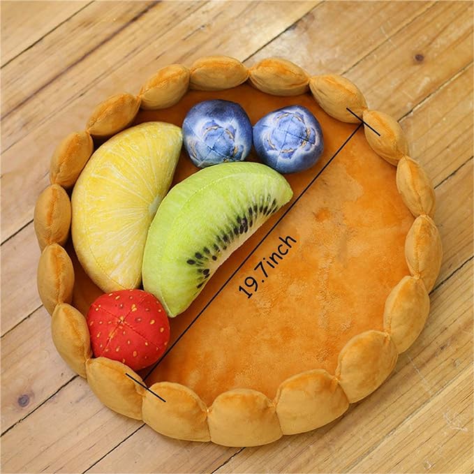 Fashion Pet Cushion Bed Detachable Updated Version Winter Plush Nest Kennel Lovely Tart Warm Comfortable Extended Dog Mat Pad Cat Mat (Tart-Large)