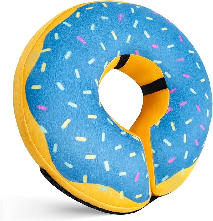 Katoggy Inflatable Dog Cone Collar for Post-Surgery Dogs & Cats, Soft Adjustable Blow-Up Donut E-Collar for Small, Medium & Large Pets