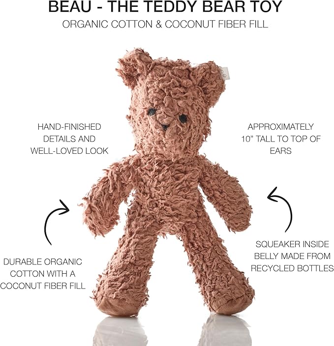 Plush Durable Cotton Dog Toys with Coconut Fill for All Pet Breeds, Bear, One Size