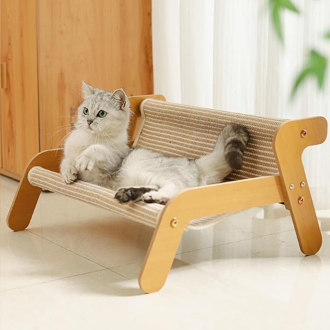 Mellowkin Cat Scratcher Couch, Double-Layer Lounger Cat Scratcher, The Claw Lounge, 2-in-1 Cats Scratch Pad and Lounger, Wear Resistant Scratching Sisal Chair for Indoor Cats (B)