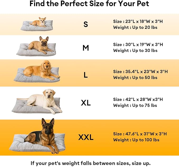 FUNNY FUZZY Washable Dog Bed,Reversible Plush Dog Crate Mat, Soft Fluffy Kennel Pad,Pet Sleeping Mattress for Large,Medium Sized Dogs Breeds,Indoor Cats,35.4" × 22.8", L,Charcoal Grey