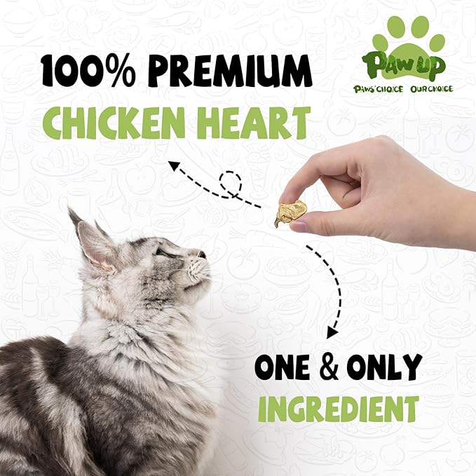 Freeze Dried Chicken Heart Pet Treats, High Protein Freeze-Dried Pet Food for Dogs, Cats, Fresh Ingredient, 3.2 oz, Rawhide Free, Gluten&Grain Free