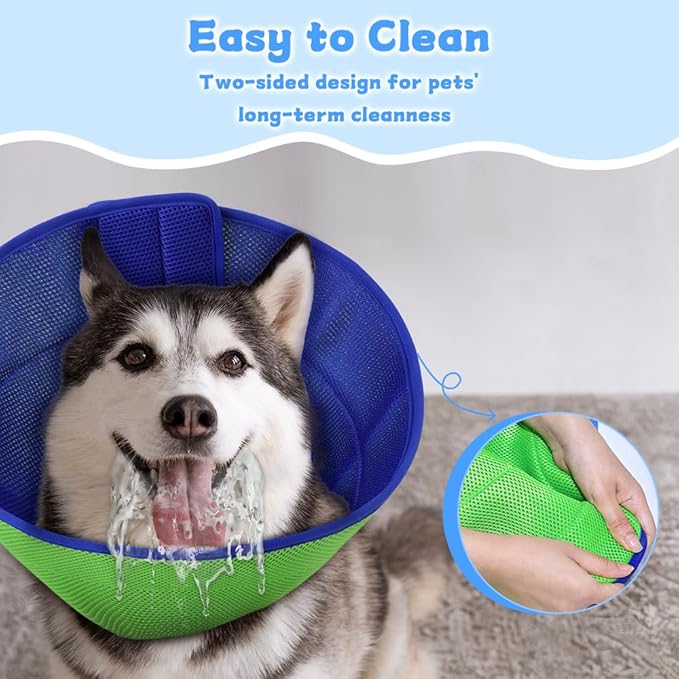 Soft Dog Cone Collar Alternative to Stop Licking, Comfy E Cones for Large Medium Dogs After Surgery, Comfortable Elizabethan Recovery Head Ecollars of Shame, XL Pet Neuter Neck Collars Anti Licking