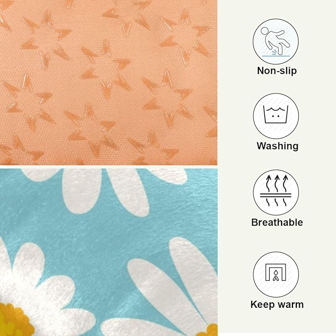 Pet Bed Daisy Floral Dog Bed Mat Absorbing Non Slip Pad Pet Sleeping Mat for Small, Medium, and Large Dogs Puppy Cat 36 in x 24 in