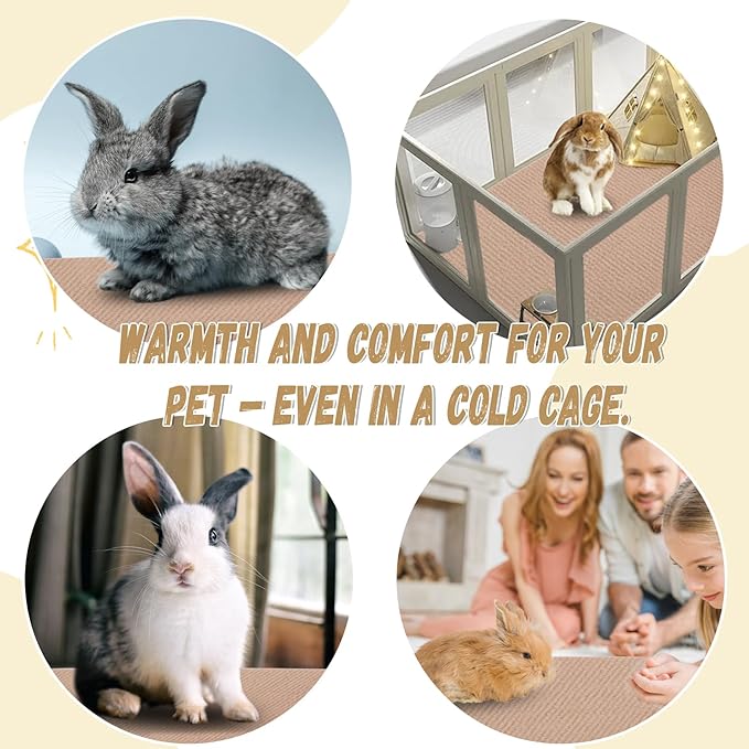 Rabbit Scratching Pad, 6.56 ft Self Adhesive Bunny Mat, Cuttable Rabbit Bedding Rug, Bunny Cage Accessories (6.56 ft)