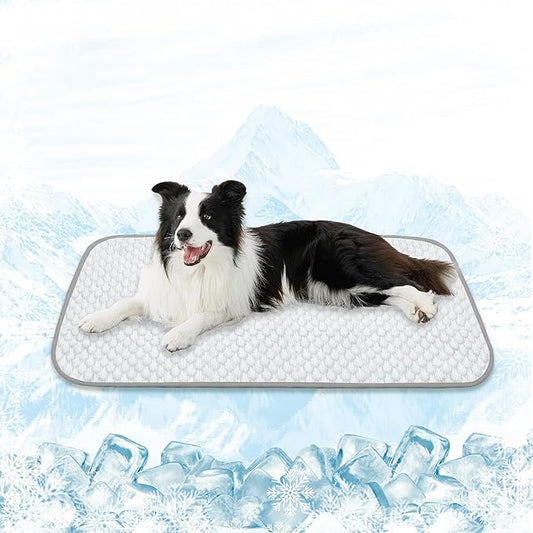 MICROCOSMOS Pet Cooling Mat & Sleeping Pad- Breathable Bubble Surface, EZ Clean. Keep Cooling for Pets, Kids and Adults in Summer.(GreyWhite, 40" x 28")