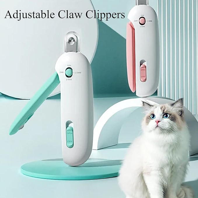 Celery Pets Nail Clippers, Adjustable Claw Clippers for Cats, Round-Hole Trimmer with Dust Storage, Safe Pet Claw Clipper Grooming Tool, Adjustable Nail Cutter for Small Large Cat/Dog (2*Pink)