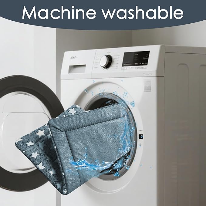 Dog Bed Mat for Crate, Soft Kennel Pad, Durable Comfort Mat for Dogs and Cats, Home and Crate Use (NavyBlue&Star, 18"*14"*1.5")