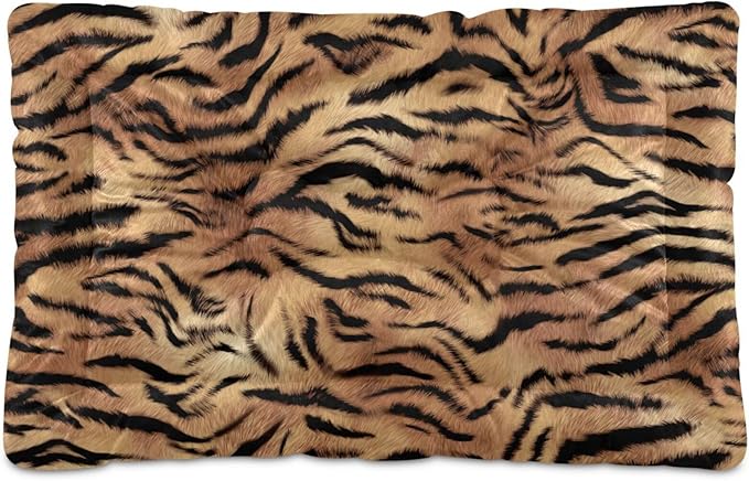 Tiger Print Pet Bed Cute Dog Bed Mat Absorbing Non Slip Pad Pet Sleeping Mat for Small, Medium, and Large Dogs Puppy Cat 24 in x 18 in