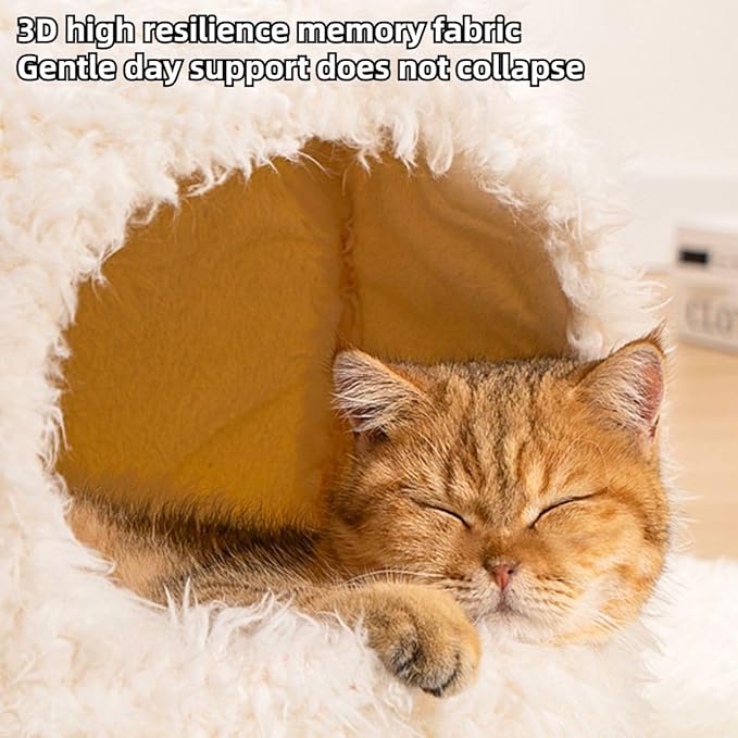 Animal Design Pet Bed Cat Dog Bed for Indoor Cats Pet Tent Cave with Removable Cushion Plush Half-Enclosed Warm House for Cats Small Dogs Kitten Puppy Sleeping (Deer,Medium)