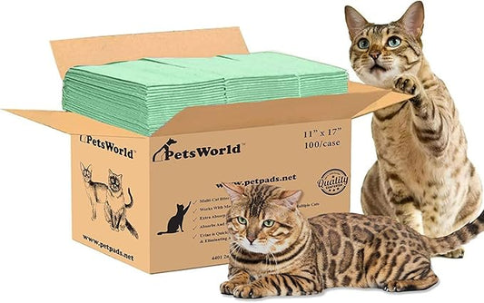 PETSWORLD Multi Cat Pad Refills for Cats Breeze Litter System, Ultra-Absorbent, Quick Dry - (100 Count, Fresh Scented)