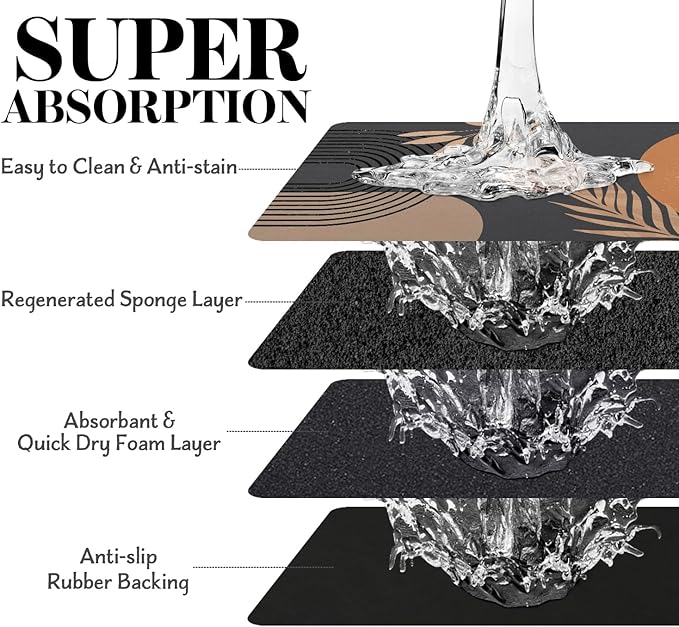 Dog Food Mats for Floors, Absorbent Dog Bowl Mat for Food and Water Dispenser Mat, Quick Dry Cat Food Mat Pet Supplies