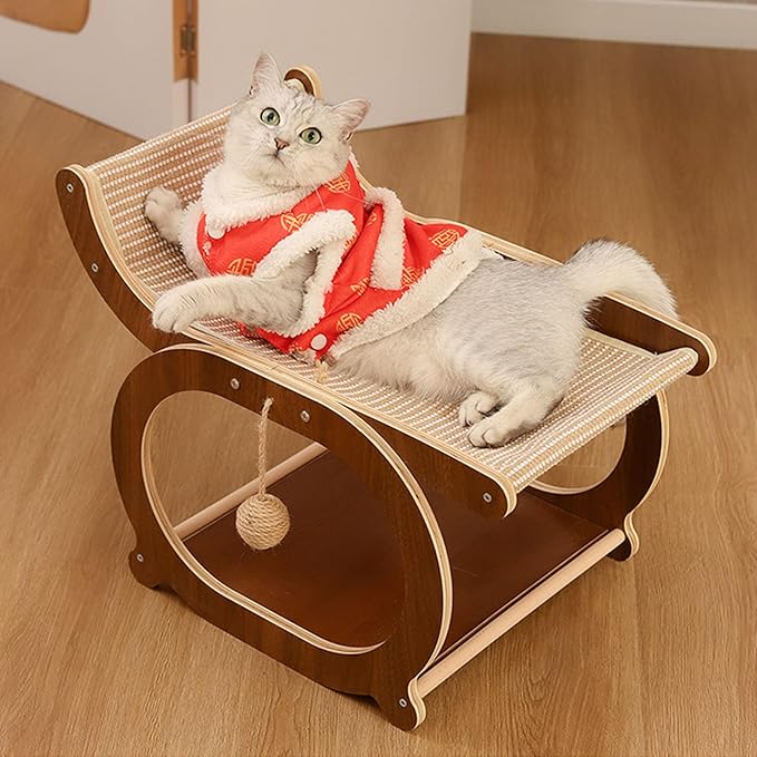 Mellowkin Cat Scratcher Couch, Double-Layer Lounger Cat Scratcher, The Claw Lounge, 2-in-1 Cats Scratch Pad and Lounger, Wear Resistant Scratching Sisal Chair for Indoor Cats (C)