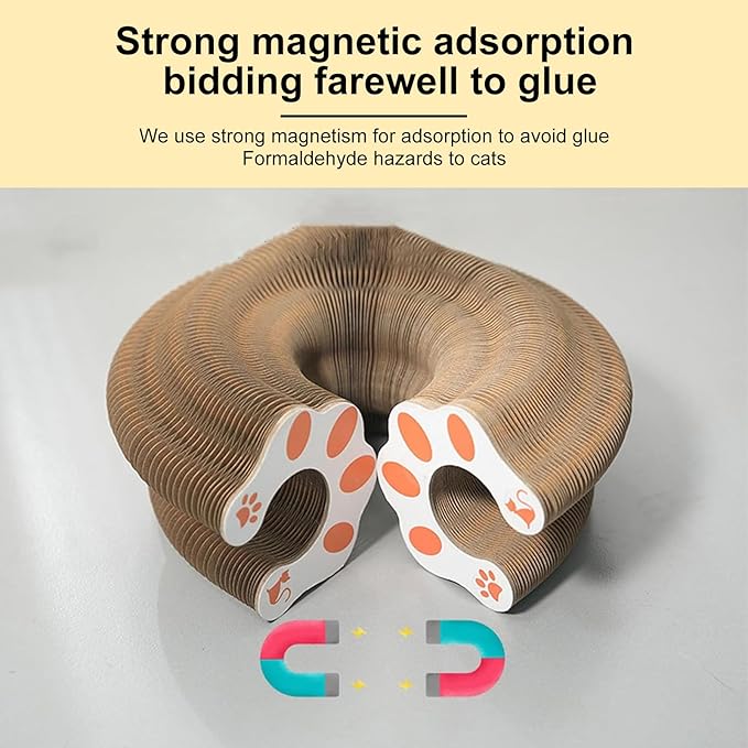 Kitty Curls Cat Scratcher,Magic Organ Cat Toy,Cat Scratcher for Grinding Claw Cardboard Cat Toys,Interactive Scratch Pad with Toy Ball