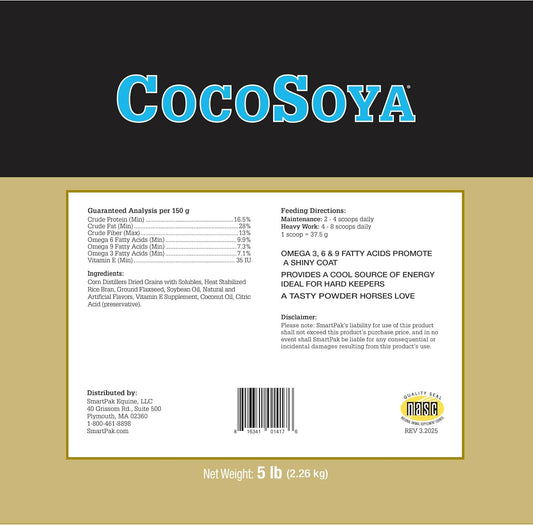 Uckele CocoSoya Granular Horse Supplement - Omega Fatty Acid Supplement for Horses - Equine Vitamin & Mineral Supplement - 5lb