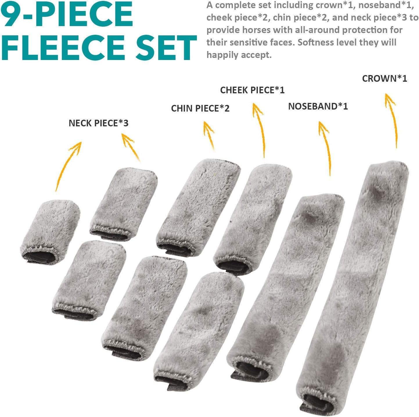 Harrison Howard Horse Halter Fleece Cover Set 9 Pieces