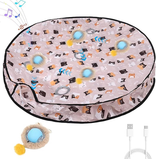 ETACCU Cat Toys,Interactive Cat Toys for Indoor Adult Cats, Automatic Rolling Ball Chase Mate, Stimulates Hunting Instincts, Hide and Seek Mouse Catching Game, 2 Speed for Adult Cats and Kittens