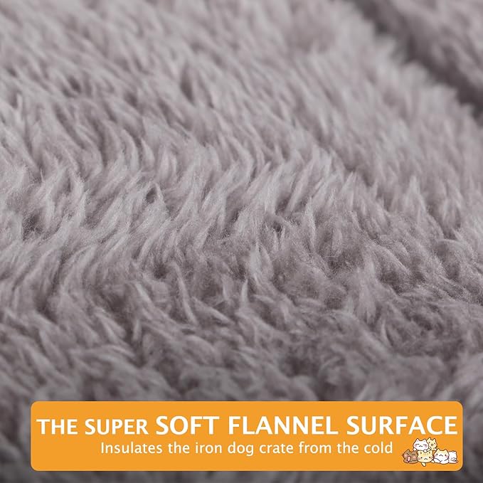 Reversible Dog Bed Mat with Plush and Corn Velvet,Soft Warm Pet Cushion, Dual Purpose Washable Sleeping Mattress Bed for Small Medium Large Dog and Cat XB004 (24"x18", Light Grey)