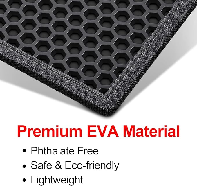 Cat Litter Box Mat: 47"x 36" Waterproof Kitty Cat Litter Trapping Mat, Easy-clean Double-layer Scatter Control Pad Rug (Black)
