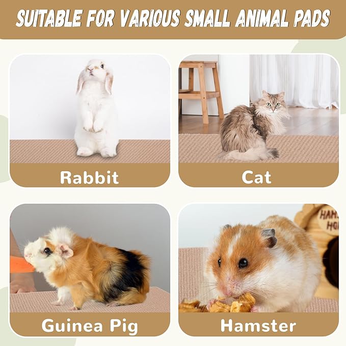 Rabbit Scratching Pad, 6.56 ft Self Adhesive Bunny Mat, Cuttable Rabbit Bedding Rug, Bunny Cage Accessories (6.56 ft)