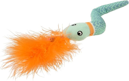 SmartyKat Instincts HappyNip Tricky Twister Bendable Snake Plush Cat Toy, Contains Catnip & Silvervine - Blue, One Size