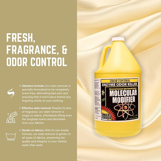 Pro's Choice Enzymatic Cleaner Molecular Modifier - Enzyme Stain Remover & Strong Odor Eliminator for Home - Enzyme Cleaner & Odor Eliminator for Stains - Pet Deodorizer Odor Eliminator (1 Gallon)