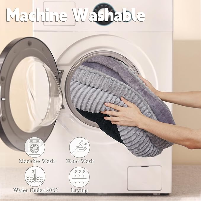 Cat Beds for Indoor Cats,Kitten Bed,Dog Bed for Extra Small Dogs Breeds,Puppy Kennel Bed, Comfy Durable Pet Sleeping Bed, Washable Roun Cat Beds & Non-Slip Bottom, Gray 18" L x 18" W x 7" Th