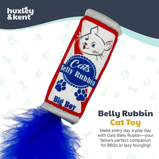 Huxley & Kent Plush Cat Toy - Interactive Catnip Toy for Cats & Kittens - Soft Kitty Toy with Crinkle & Catnip - Fun Indoor Play Toy - Belly Rubbin