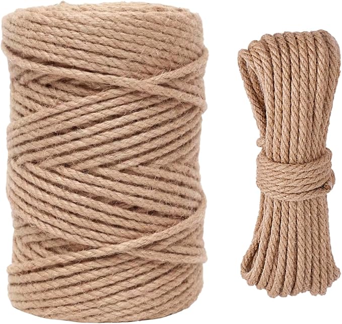 Nature Hemp Rope,sisal Rope for cat Scratcher,Rope for cat Scratch Post，cat Scratching Post Replacement,Cat Scratcher Replacement Rope Heavy Duty Jute Twine for Cat Tree and Tower, DIY (1/4inch,50FT)